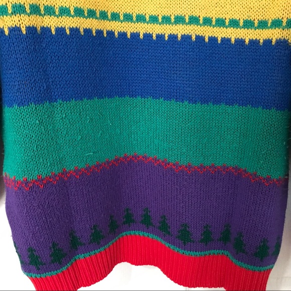 C&A Vintage Christmas Wool Cardigan Size S Paris 1980’s Unique! - Picture 4 of 12